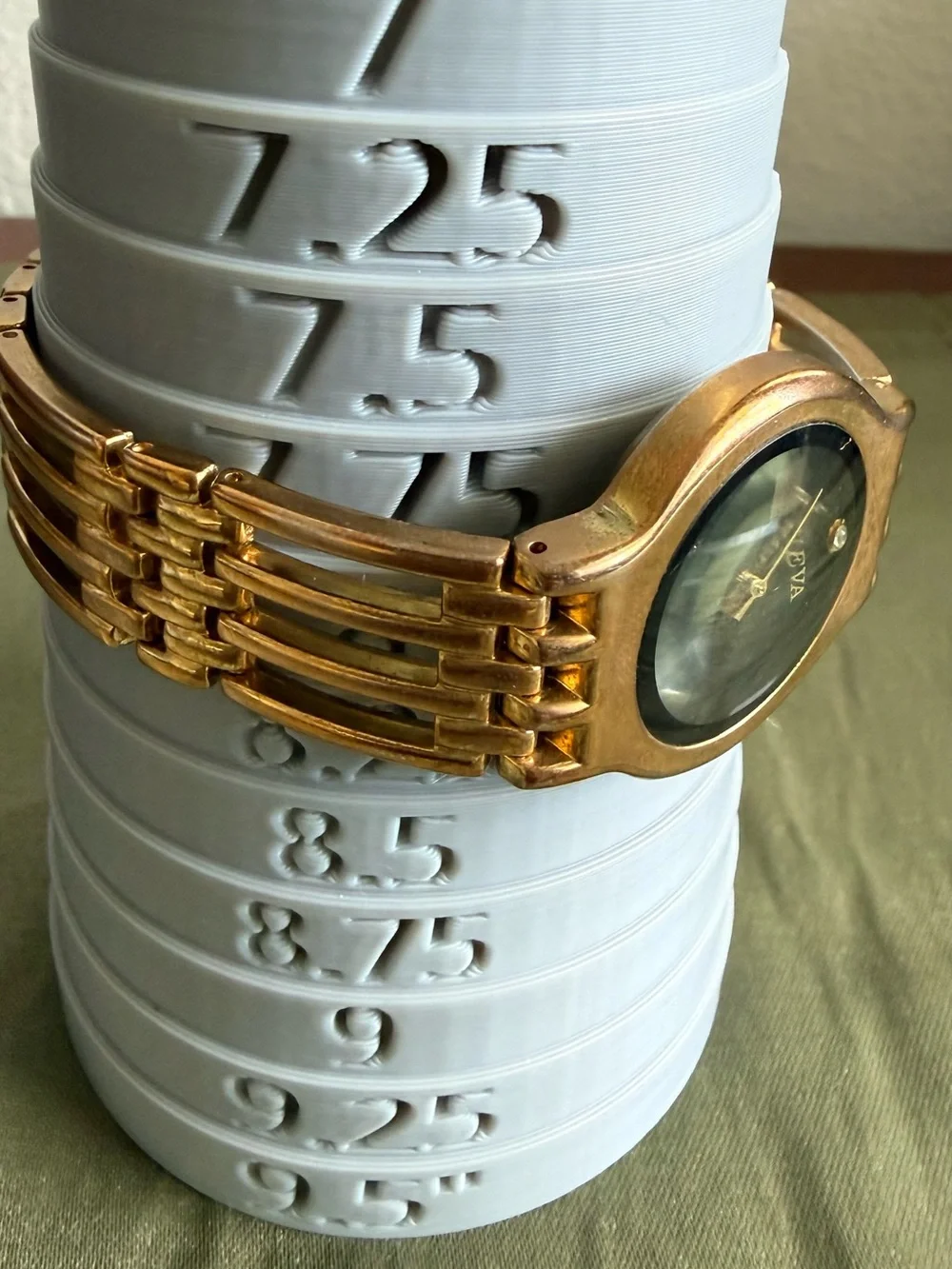 Geneva Rose Gold Bracelet Watch with Black Dial and Crystal Accent